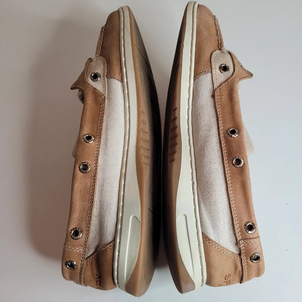 No Laces Sperry Angelfish Varsity Boat Shoe Metallic Size Women's 11 - Picture 6 of 11